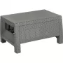 KETER Corfu Gartentisch, Rattan-Optik Harz, Beige, Rechteckig, Wetterbeständig, UV-Geschützt, Einfache Montage