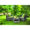 KETER Corfu Gartentisch, Rattan-Optik Harz, Beige, Rechteckig, Wetterbeständig, UV-Geschützt, Einfache Montage
