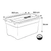 keeeper Crystalbox Cornelia Box mit Deckel 52L, 59,5 x 39,5 x 34 cm, Transparent
