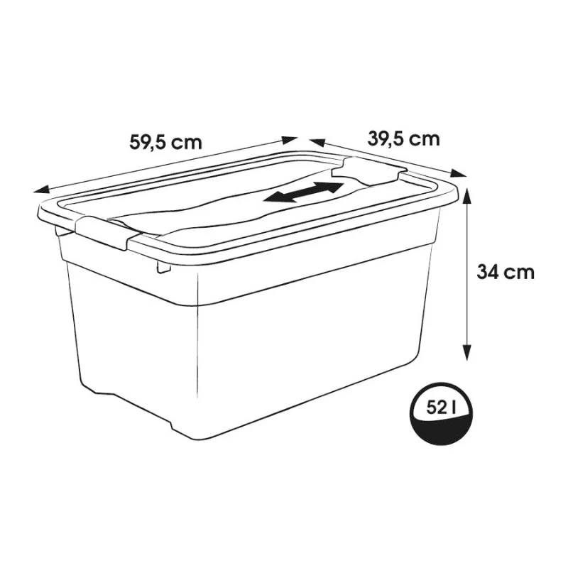 keeeper Crystalbox Cornelia Box mit Deckel 52L, 59,5 x 39,5 x 34 cm, Transparent