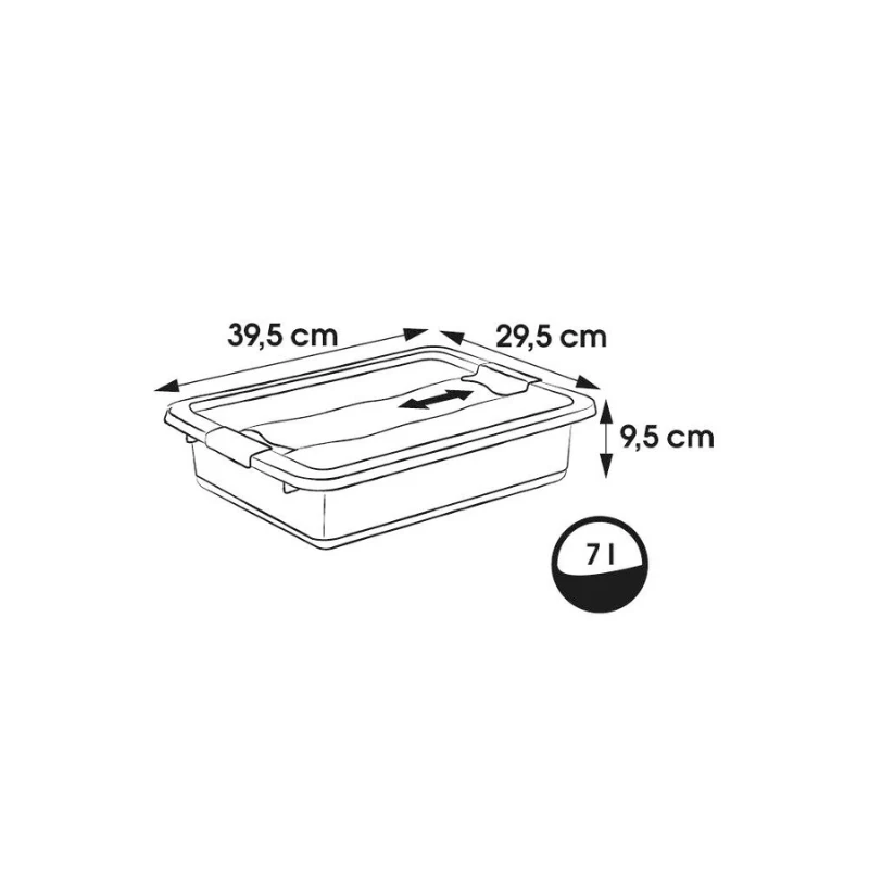 keeeper Crystalbox Cornelia Box mit Deckel 7L, 39,5 x 29,5 x 9,5 cm, Transparent