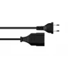 Kabelmeister SK0300-S010 Euro-Verlängerungskabel, Typ-C-Stecker auf Euro-Buchse, 1 m, 0,75 mm², Schwarz
