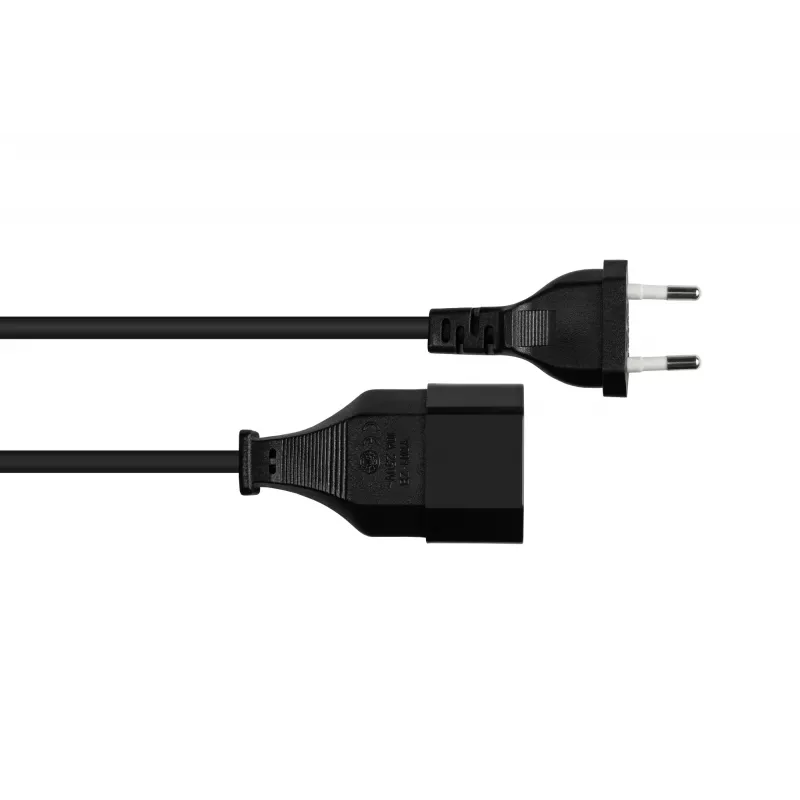 Kabelmeister SK0300-S010 Euro-Verlängerungskabel, Typ-C-Stecker auf Euro-Buchse, 1 m, 0,75 mm², Schwarz
