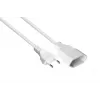 Kabelmeister SK0300-W010 Euro-Verlängerungskabel, Typ C Stecker auf Euro-Buchse, 1 m, 0,75 mm², Weiß