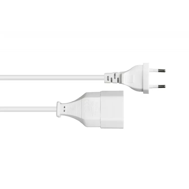 Kabelmeister SK0300-W010 Euro-Verlängerungskabel, Typ C Stecker auf Euro-Buchse, 1 m, 0,75 mm², Weiß