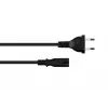 Kabelmeister Euro-Netzkabel Typ C auf C7 Figure-8, 0,5m, Schwarz, 0,75mm²
