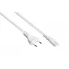Kabelmeister Euro Stromkabel Typ C auf C7 Figure-8, Weiß, 0,75mm², 10m