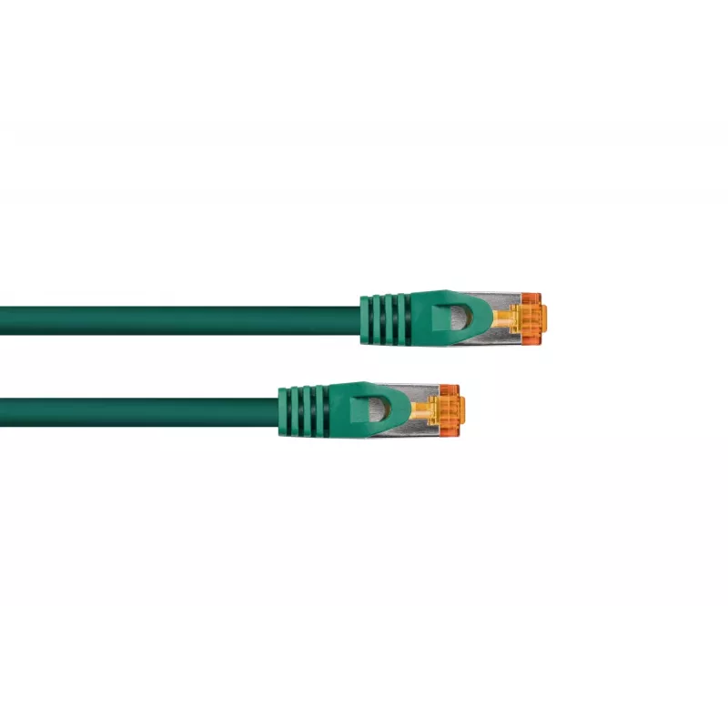 Kabelmeister Cat.7 S/FTP Patchkabel, RJ45, TPE, halogenfrei, grün, 3m