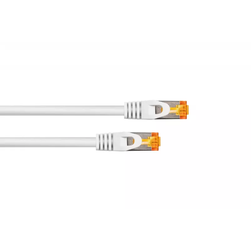 Kabelmeister Cat.7 S/FTP Patchkabel RJ45, TPE, halogenfrei, Weiß, 0,5m