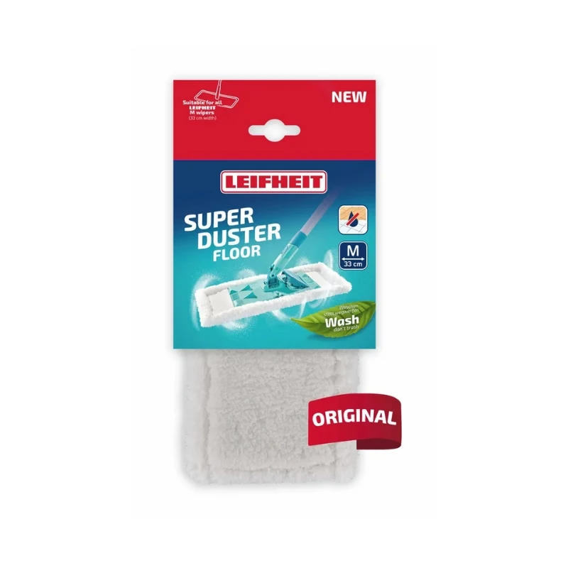 Leifheit SuperDuster Floor M Ersatztuch, 33 cm, Weiß/Blau