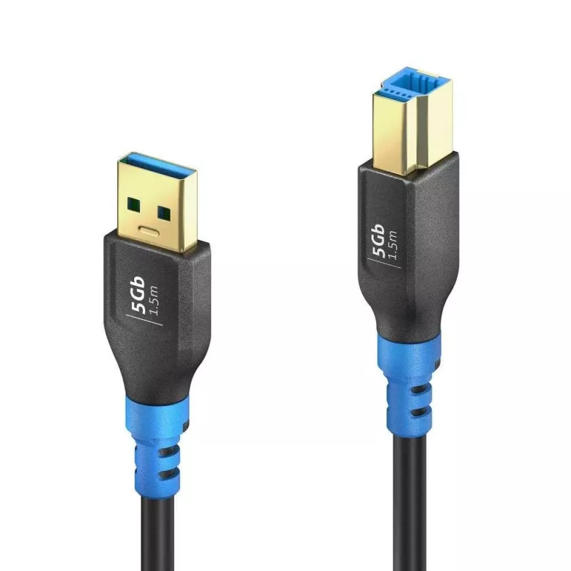 PureLink FlexInstall USB-A auf USB-B Kabel USB 3.0 5Gbps 1,50m Schwarz
