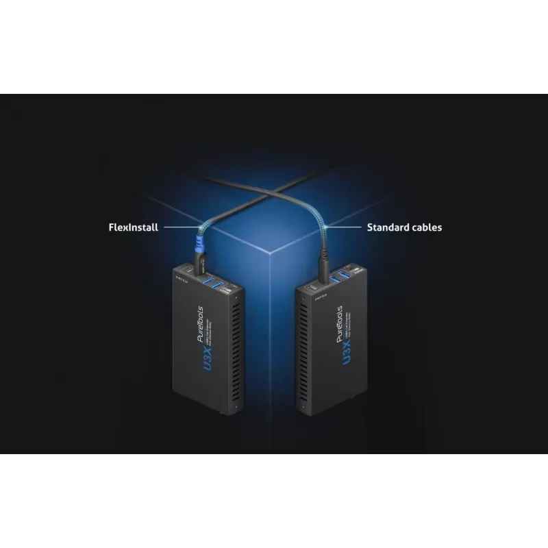 PureLink FlexInstall USB-A auf USB-B Kabel USB 3.0 5Gbps 1,50m Schwarz