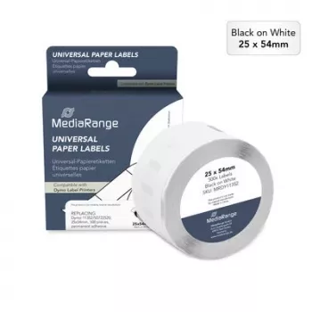 MediaRange Papieretiketten für Dymo 11352/S0722520, 25x54mm, 500 Etiketten, Weiß, Direkt Thermisch