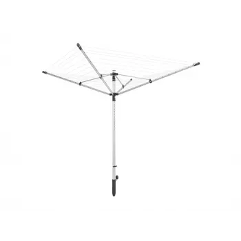 LEIFHEIT LinoLift 500 Wäschespinne, 50 m Leine, Aluminiumrahmen, höhenverstellbar 106-179 cm, UV-beständige Leinen, Bodenhülse enthalten