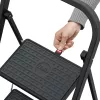 HAILO K44 StandardLine Klapptritt mit Sicherheitsbügel, 2 Stufen, Stahl, Schwarz, 150 kg