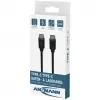 ANSMANN USB-C auf USB-C Daten- und Ladekabel, 1,2 m, 60W Power Delivery, Schwarz