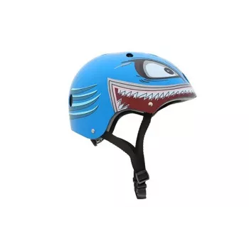 Hornit Shark Kinder-Fahrradhelm mit LED-Licht, Blau/Grau, 48-53 cm