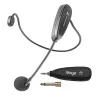 Stagg SUW 12H-BK UHF-Funk-Headset-System mit Taschensender und Tisch-Empfänger, 12 Kanäle, Schwarz