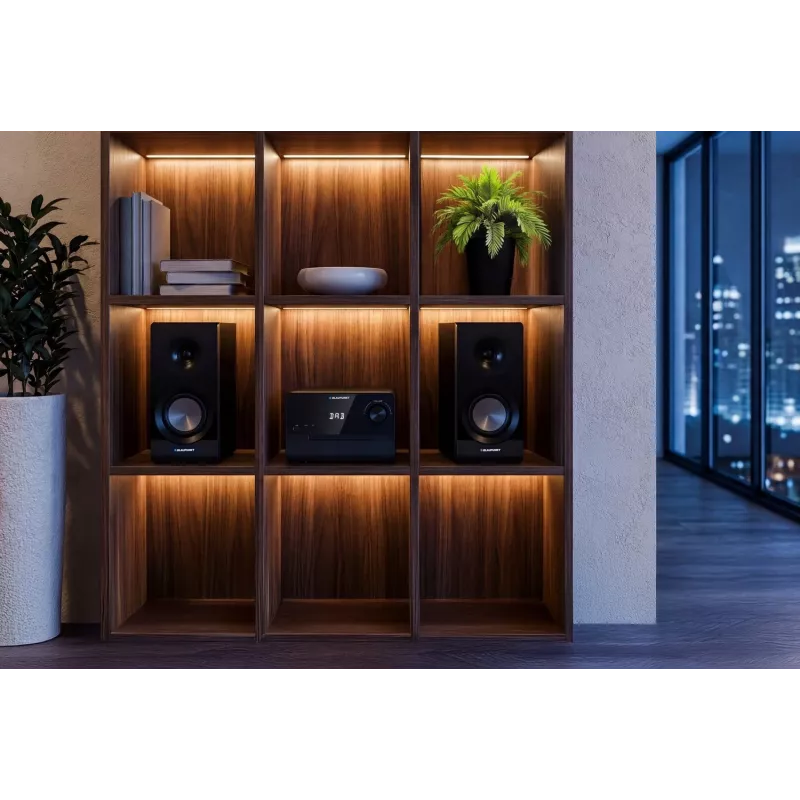 Blaupunkt MS49DAB Micro-Hi-Fi-System mit DAB+ und Bluetooth, Schwarz