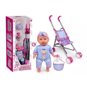 ARTYK Puppe Natalia - Baby mit Kinderwagen 30 cm