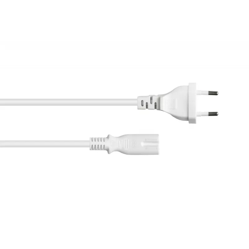 Kabelmeister Euro Stromkabel CEE 7/16 auf IEC C7, Weiß, 0,75 mm², 5 m