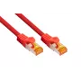 Kabelmeister Cat.7 S/FTP Patchkabel, RJ45, TPE-Mantel, halogenfrei, Rot, 0,25m