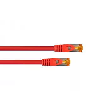 Kabelmeister Cat.7 S/FTP Patchkabel, RJ45, TPE-Mantel, halogenfrei, Rot, 0,25m