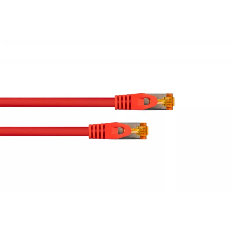 KABELMEISTER Cat.7 S/FTP RJ45 Patchkabel, TPE-Mantel, halogenfrei, Rot, 0,5m