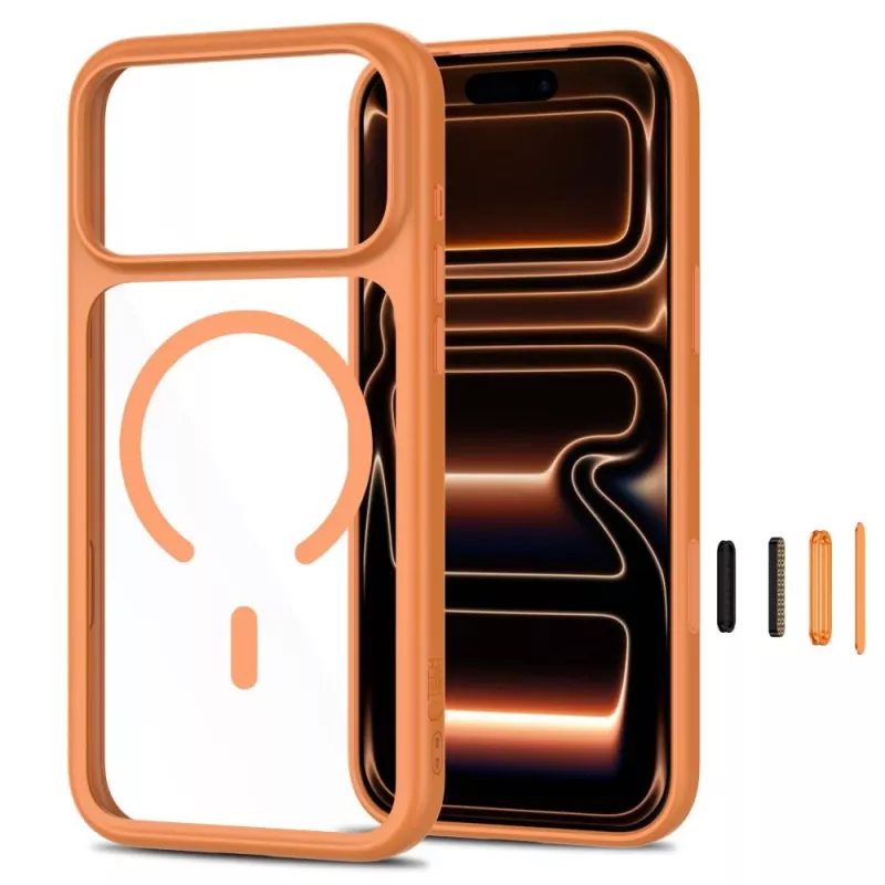 TECH-PROTECT MAGONE MagSafe-Hülle mit 2er-Pack Displayschutz aus gehärtetem Glas für iPhone 17 Pro / 18 Pro – Cosmic Orange/Klar