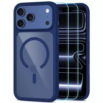 TECH-PROTECT MagOne MagSafe Hülle + Glas 2er-Pack für iPhone 17 Pro / 18 Pro Tiefblau/Klar