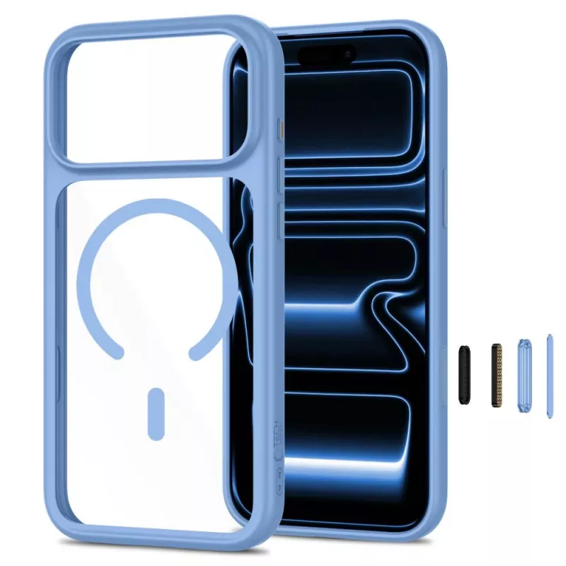 TECH-PROTECT MAGONE MagSafe Klare Hülle mit 2er-Pack Displayschutzglas für iPhone 17 Pro Max / 18 Pro Max – Hellblau