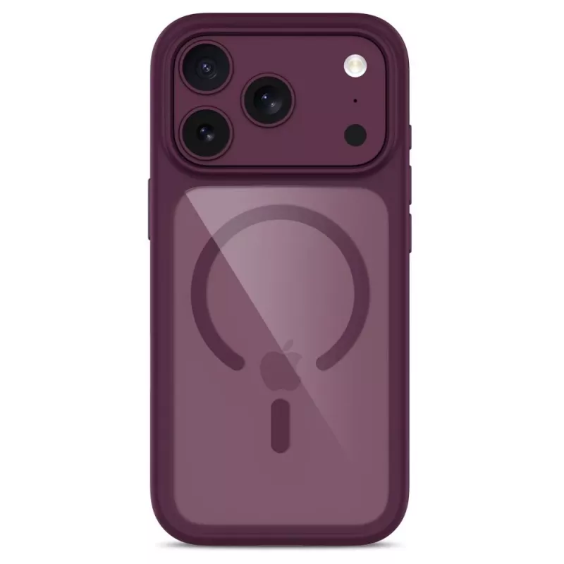 TECH-PROTECT MagOne MagSafe Hülle mit Displayschutz aus gehärtetem Glas 2er-Pack für iPhone 17 Pro Max / 18 Pro Max – Dark Cherry/Transparent