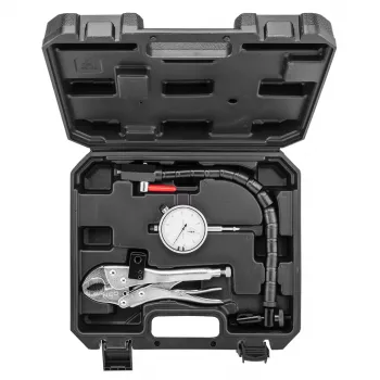 NEO TOOLS TOP-11-130 Bremscheiben-Seitenschlag-Prüfset mit 0,01 mm Messuhr, 60 kg Magnetfuß, flexibler Arm