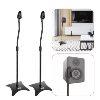 DNA SS 1 SET – Paar Stahl-Lautsprecherstative, höhenverstellbar 800-1300 mm, 30 kg Traglast, faltbar, Schwarz