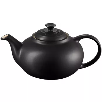 Le Creuset Steingut-Teekanne 1,3L Schwarz