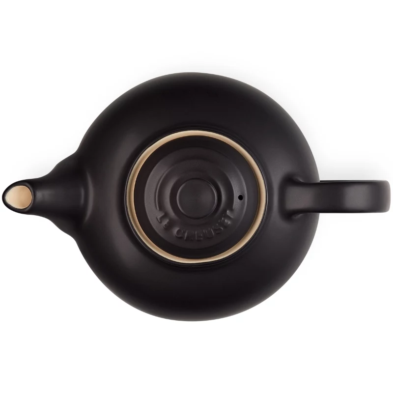 Le Creuset Steingut-Teekanne 1,3L Schwarz