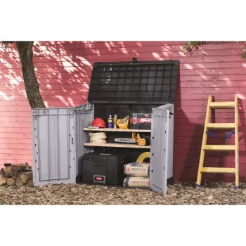 KETER GARTEN- UND BALKONBOX MIDI GRAU-SCHWARZ 132x71,5x113,5cm