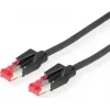 Dätwyler 21.05.0005 Cat 6 S/FTP Patchkabel, RJ-45 Stecker auf RJ-45 Stecker, 0,5 m, Schwarz, LSZH, 10 Gbps