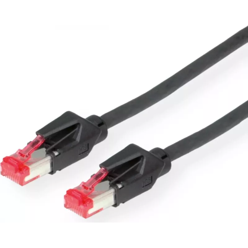 Dätwyler 21.05.0005 Cat 6 S/FTP Patchkabel, RJ-45 Stecker auf RJ-45 Stecker, 0,5 m, Schwarz, LSZH, 10 Gbps