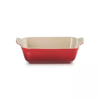 LE CREUSET Rechteckige Auflaufform Heritage Steingut 19x14cm / 1,1L rot