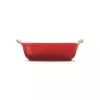LE CREUSET Rechteckige Auflaufform Heritage Steingut 19x14cm / 1,1L rot