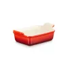 LE CREUSET Rechteckige Auflaufform Heritage Steingut 19x14cm / 1,1L rot