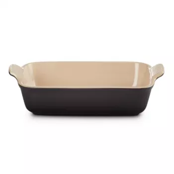Le Creuset Rectangular Heritage Stoneware 26x19cm / 2,4L schwarz