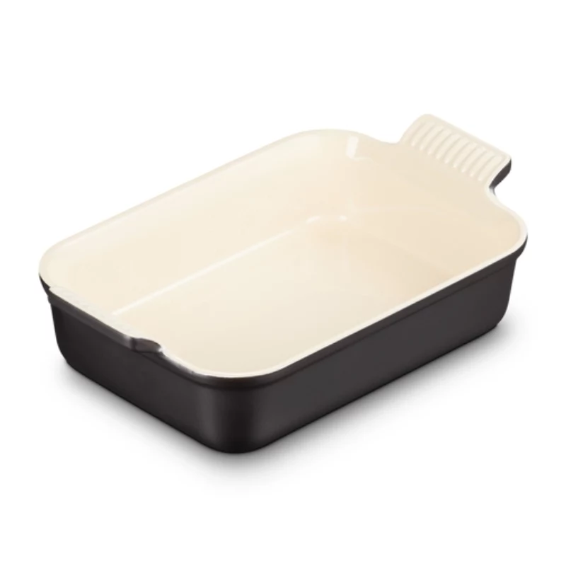 Le Creuset Rectangular Heritage Stoneware 26x19cm / 2,4L schwarz