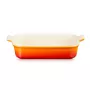 LE CREUSET Rechteckige Auflaufform Heritage Steingut 32x24cm / 4L orange