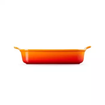 LE CREUSET Rechteckige Auflaufform Heritage Steingut 32x24cm / 4L orange