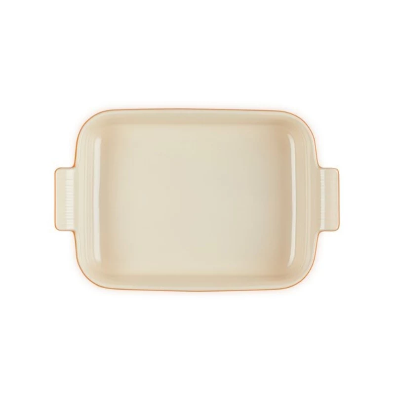 LE CREUSET Rechteckige Auflaufform Heritage Steingut 32x24cm / 4L orange