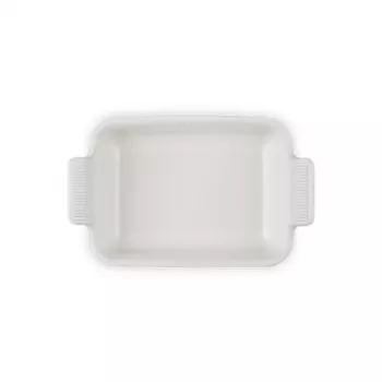 Le Creuset Rechteckige Heritage Steinzeug Auflaufform 19x14cm / 1,1L weiß