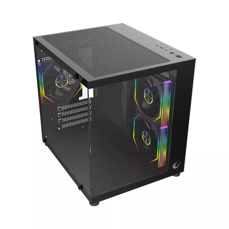 Rampage LUMID PC-Gehäuse M-ATX 3x Lüfter ARGB schwarz