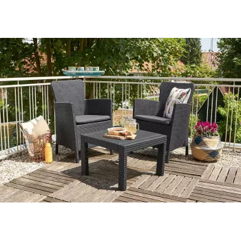 KETER Gartenmöbel-Set Salvador Balkon-Set grau